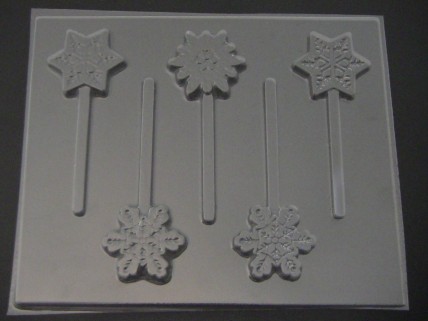 269 Snowflake Chocolate or Hard Candy Lollipop Mold